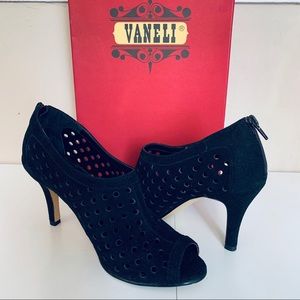 Vaneli Peep Toe Ankle Booties